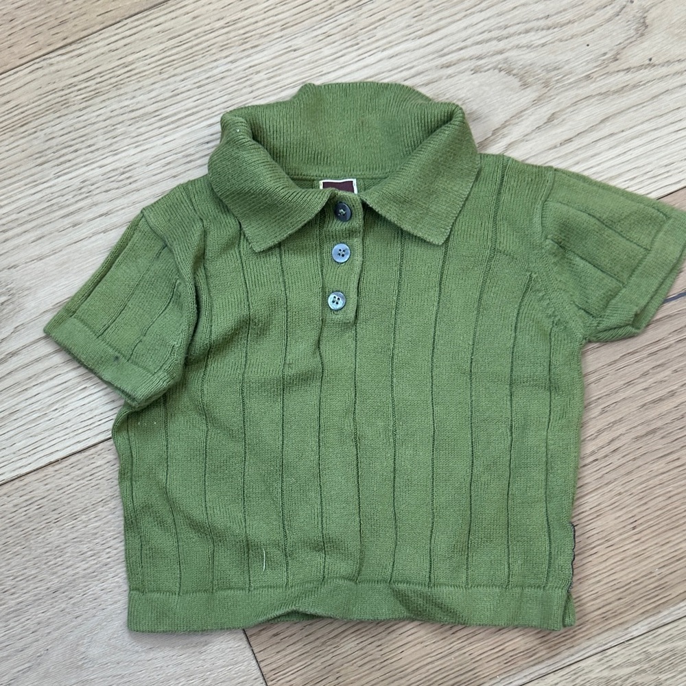 Tea collection baby Green Kids knit Polo Shirt 12m